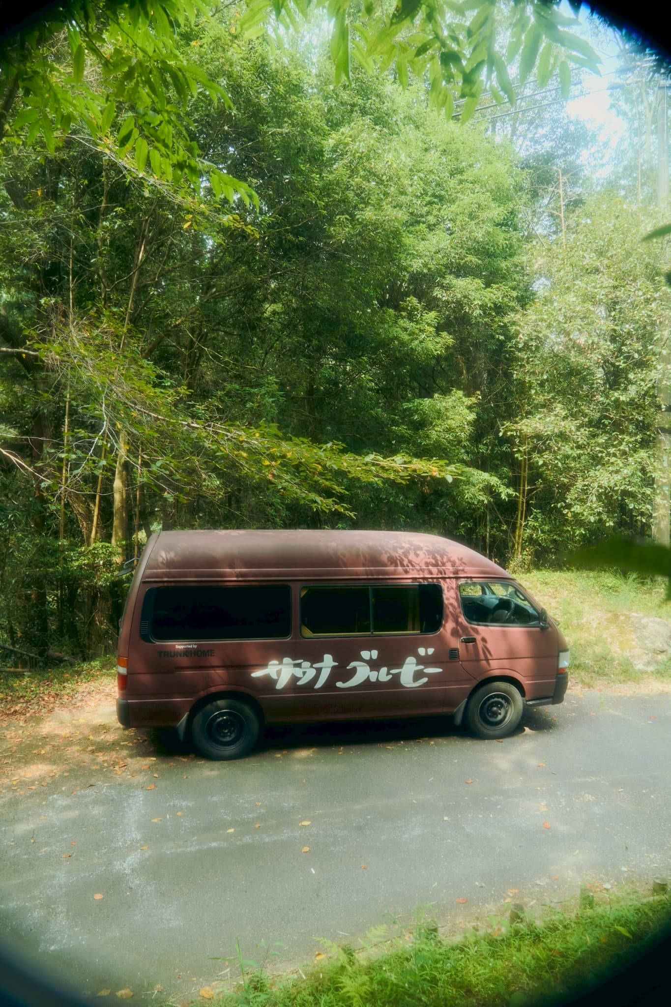 緑の中のサウナカー